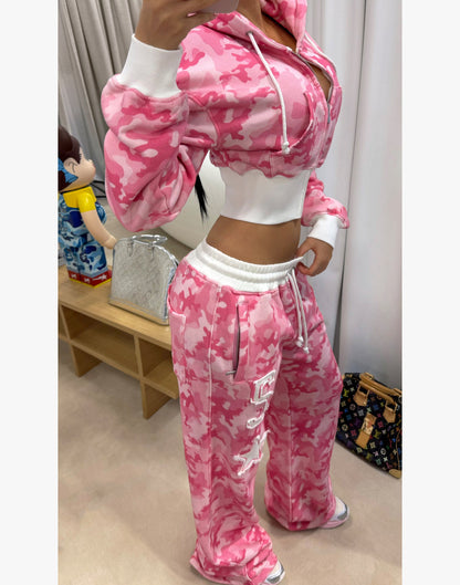 CAMO TRACKIE - MILITARY GREEN & PINK