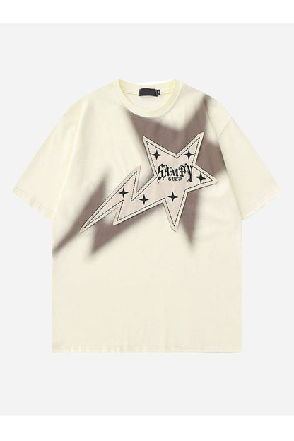 T-SHIRT MIT STERNSTRICKWAREN