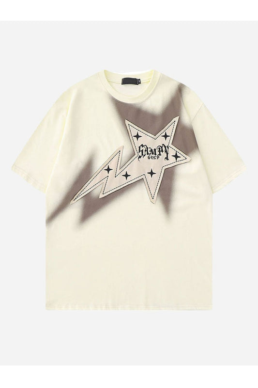T-SHIRT MIT STERNSTRICKWAREN