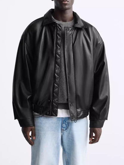 Urban Leather Bomber Jacket