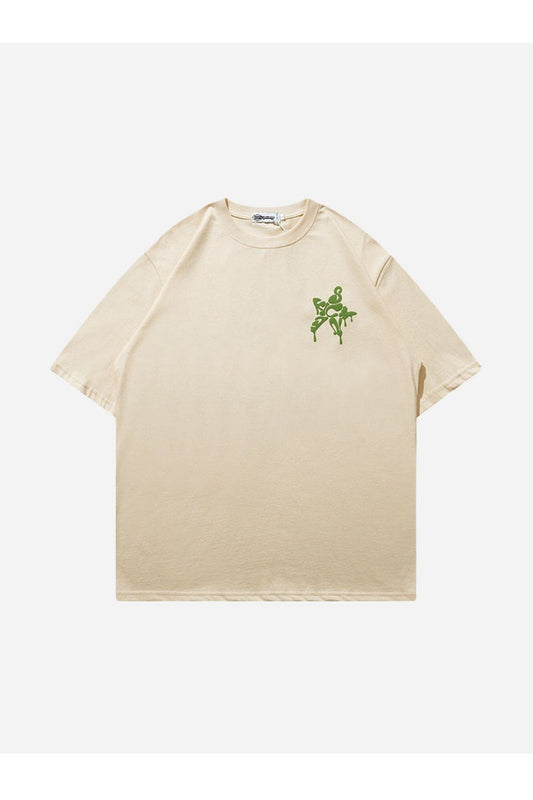 T-SHIRT MIT PUFFERSTERN-DRUCK