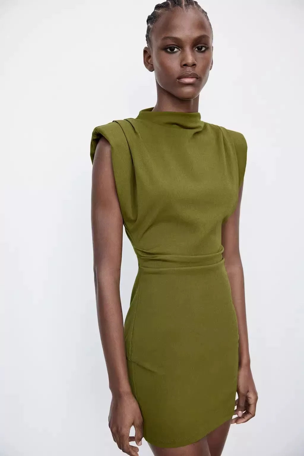 Eleganter Olive Kleid