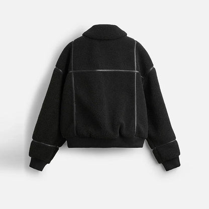 Contrast Line Fleece Jacket