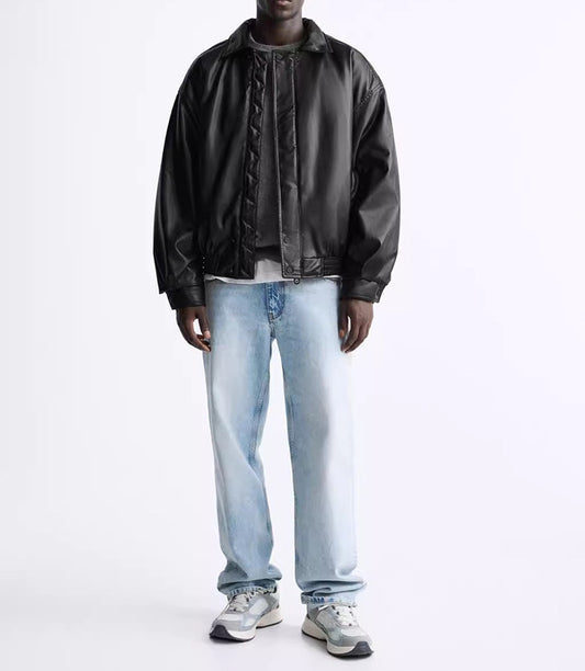 Urban Leather Bomber Jacket