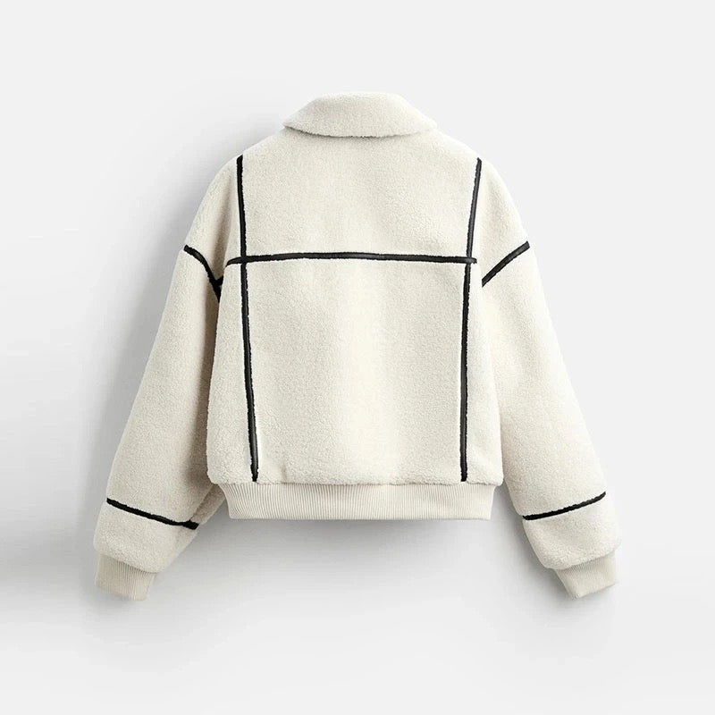 Contrast Line Fleece Jacket