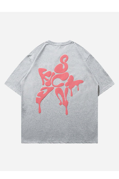 T-SHIRT MIT PUFFERSTERN-DRUCK