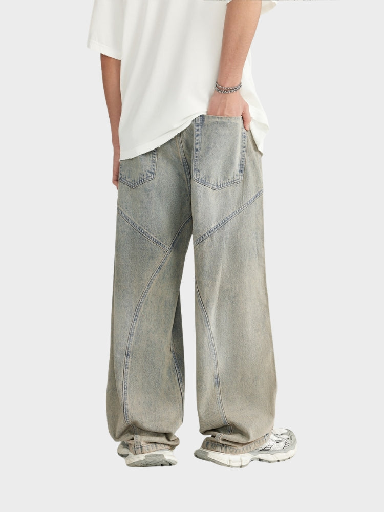BAGGY DENIM JEANS - HELLGRAU