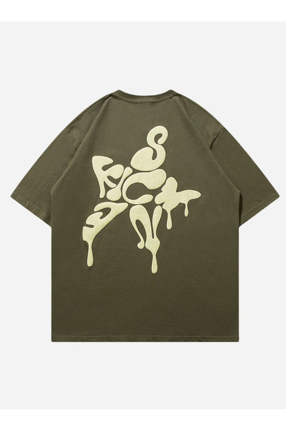 T-SHIRT MIT PUFFERSTERN-DRUCK