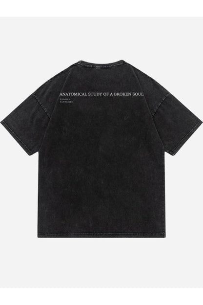 T-SHIRT MIT SKELETTDRUCK