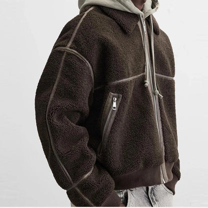 Contrast Line Fleece Jacket