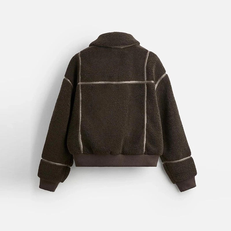 Contrast Line Fleece Jacket