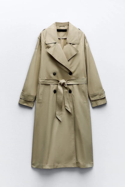 Zeitloser Trenchcoat in Beige mit Gürtel