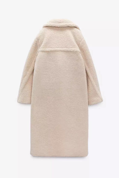 Langer Teddy-Mantel